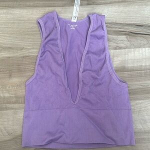 urban outfitters seamless purple v neck bra top